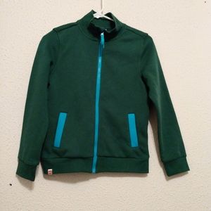 Lego Youth Track Green Blue Zip Pockets Lined Jacket sz M